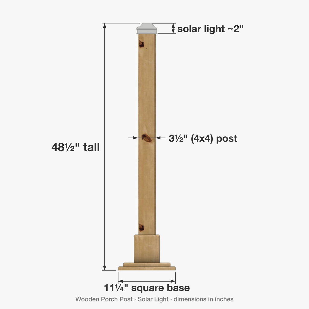 Dimensions - Solar Light topper