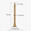 Dimensions - Pointy finial topper