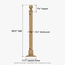 Dimensions - Round ball finial topper