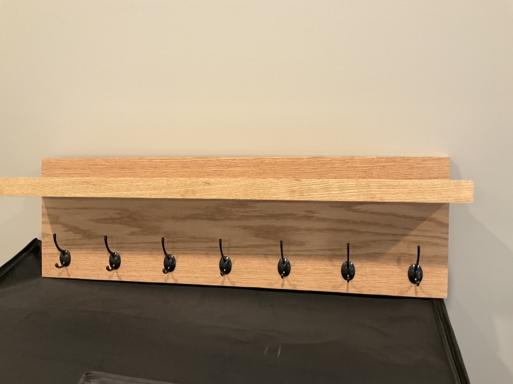 Premium Oak Coat Rack with Shelf