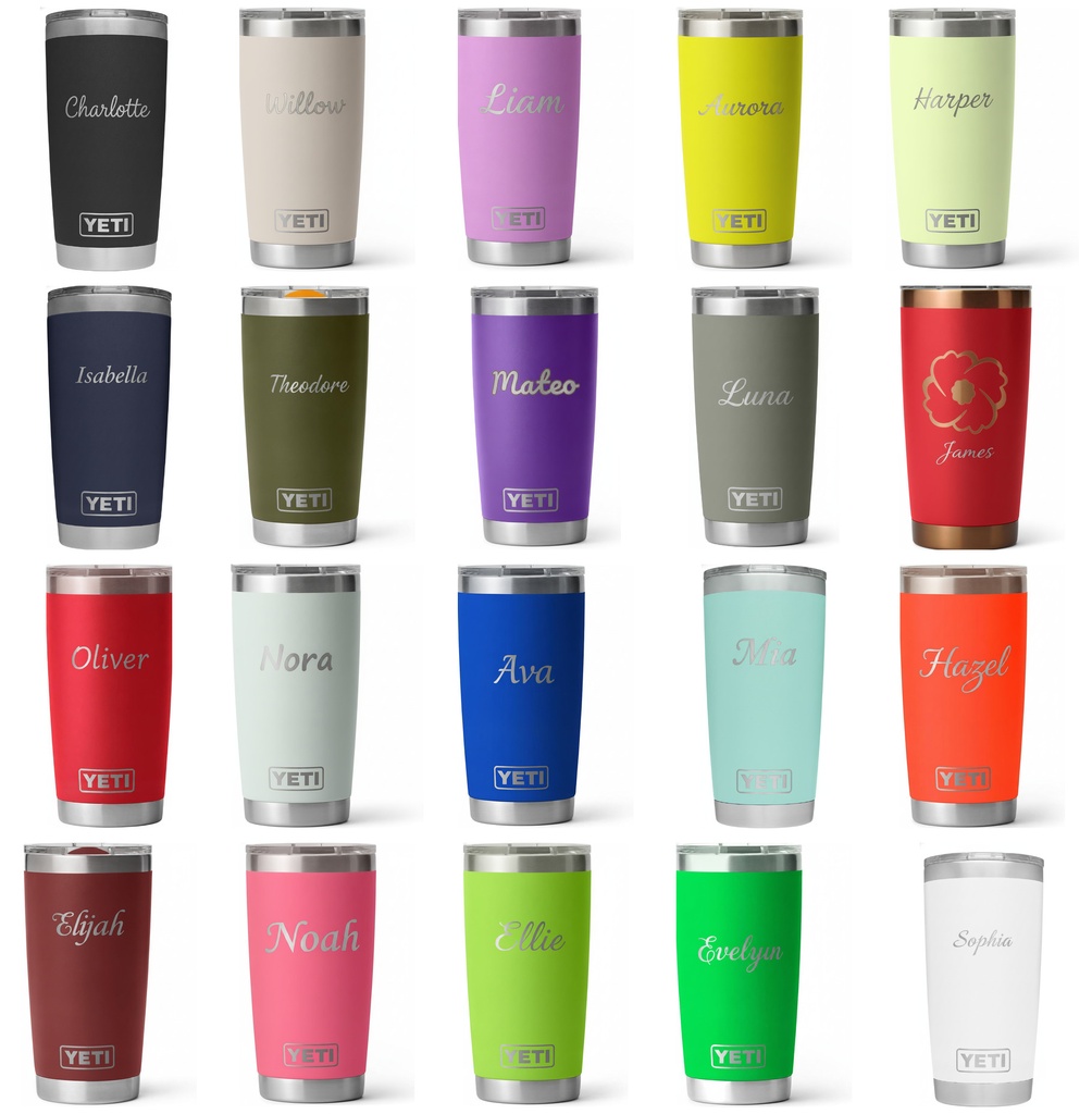 Every 20 oz colour, engraved