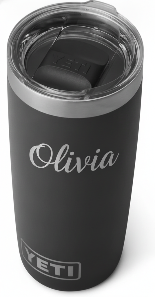 [YETI-RAMBLER-ENG-10-BLACK] Custom Engraved YETI Rambler Tumbler (10 oz, Black)