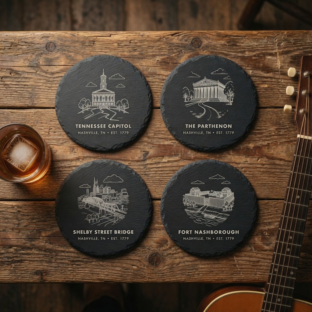 Nashville Landmark Slate Coaster Set of 4