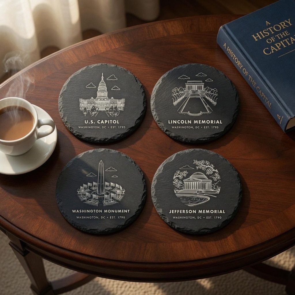 Washington DC Landmark Slate Coaster Set of 4