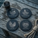 Portland Maine Landmark Slate Coaster Set of 4