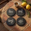 Italy Landmark Slate Coaster Set of 4