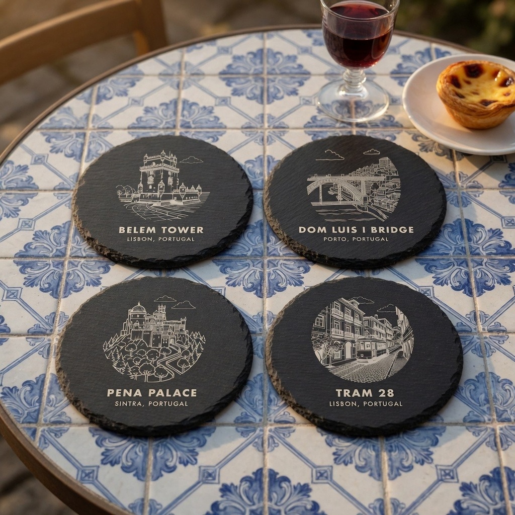 Portugal Landmark Slate Coaster Set of 4