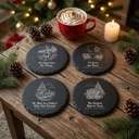 Angel Gets His Wings Christmas Slate Coaster Set of 4