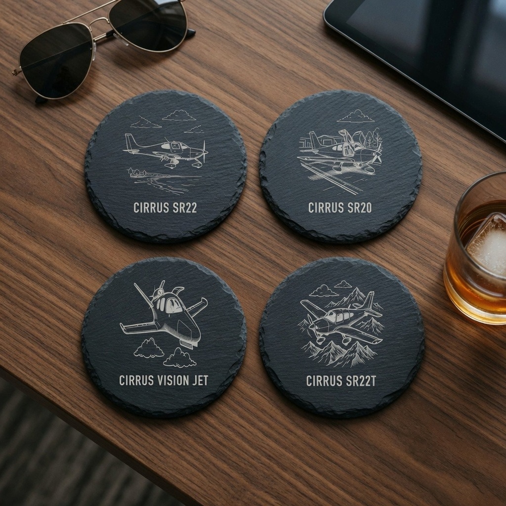 Cirrus Pilot Coasters – Set of 4