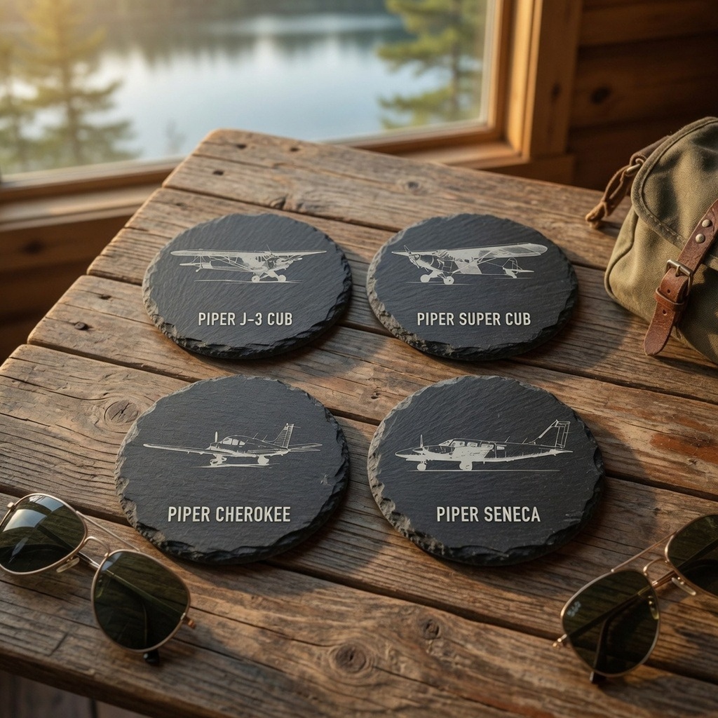 Piper Pilot Coasters – Set of 4